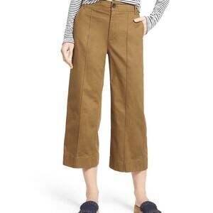 Madewell Langford Wide Leg Crop Pants Khaki Brown Sz 31 Women's Cotton